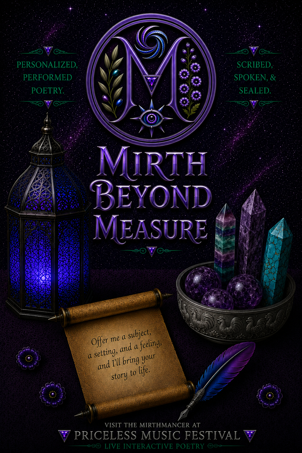 Mirth Beyond Measure — Live Interactive Poetry at Priceless Music Festival